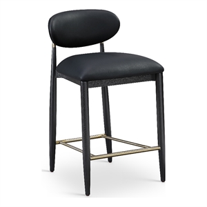 Meridian Furniture Riccio Black Vegan Leather Upholstered Stool