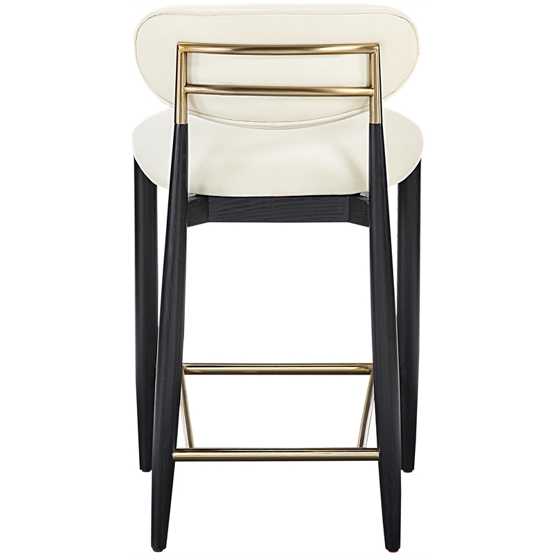 Meridian Furniture Riccio Cream Vegan Leather Upholstered Stool