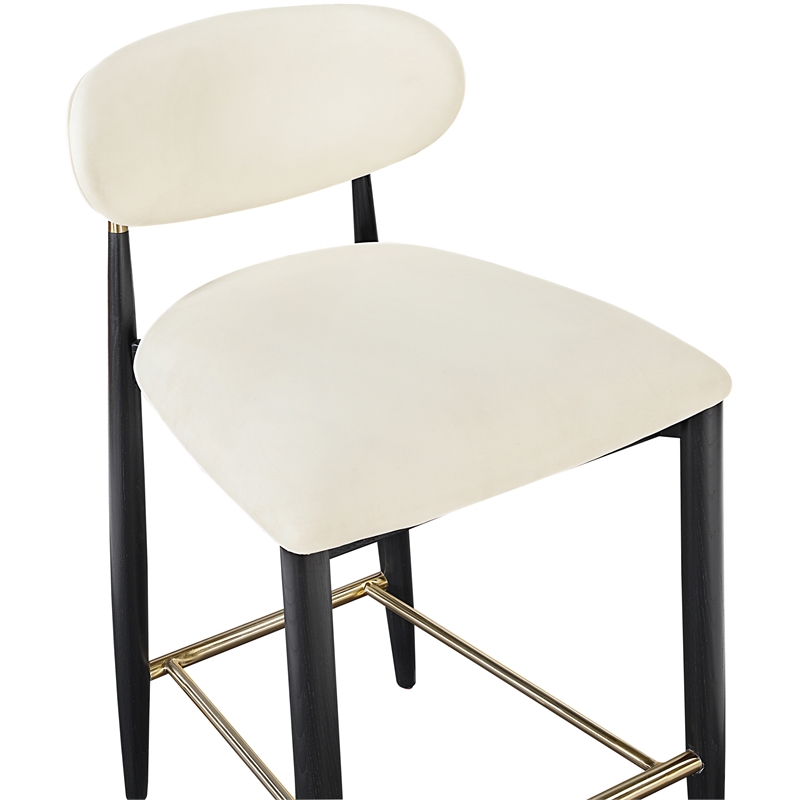 Meridian Furniture Riccio Cream Vegan Leather Upholstered Stool