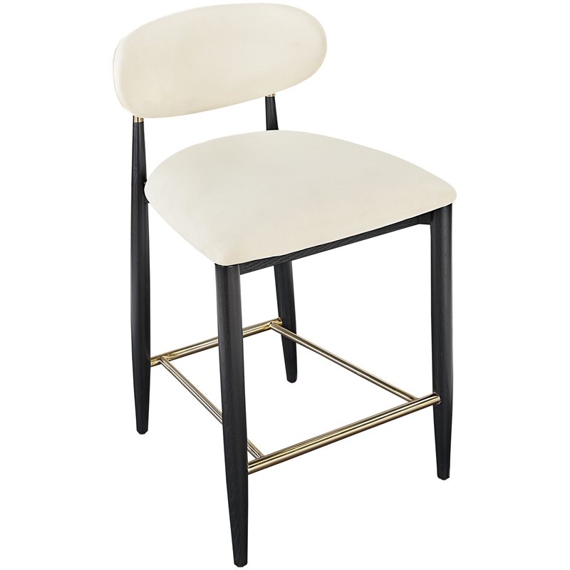 Meridian Furniture Riccio Cream Vegan Leather Upholstered Stool