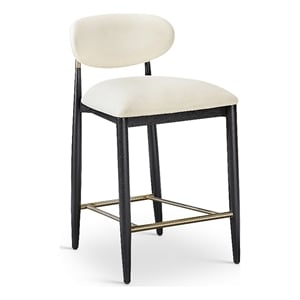 Meridian Furniture Riccio Cream Vegan Leather Upholstered Stool