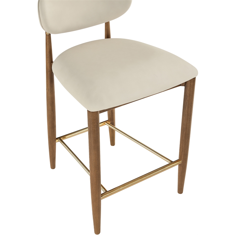 Meridian Furniture Riccio Beige Vegan Leather Upholstered Stool