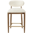 Meridian Furniture Riccio Cream Vegan Leather Upholstered Stool