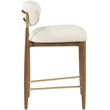 Meridian Furniture Riccio Cream Vegan Leather Upholstered Stool