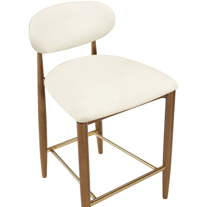 Meridian Furniture Riccio Cream Vegan Leather Upholstered Stool