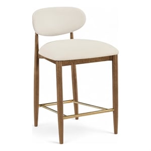 Meridian Furniture Riccio Cream Vegan Leather Upholstered Stool