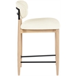 Meridian Furniture Riccio Cream Vegan Leather Upholstered Stool