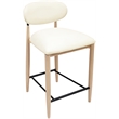 Meridian Furniture Riccio Cream Vegan Leather Upholstered Stool