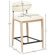 Meridian Furniture Riccio Cream Vegan Leather Upholstered Stool