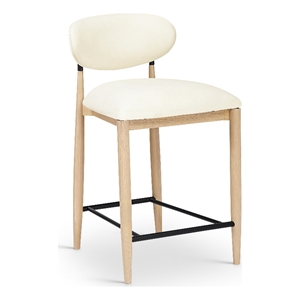 Meridian Furniture Riccio Cream Vegan Leather Upholstered Stool