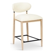 Meridian Furniture Riccio Cream Vegan Leather Upholstered Stool