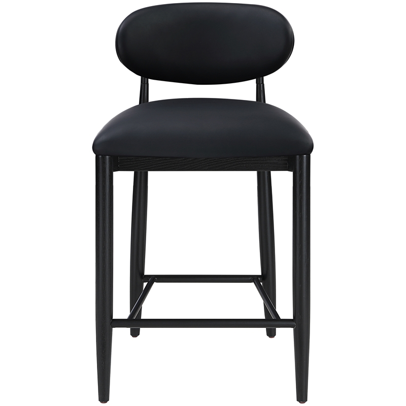 Meridian Furniture Riccio Black Vegan Leather Upholstered Stool