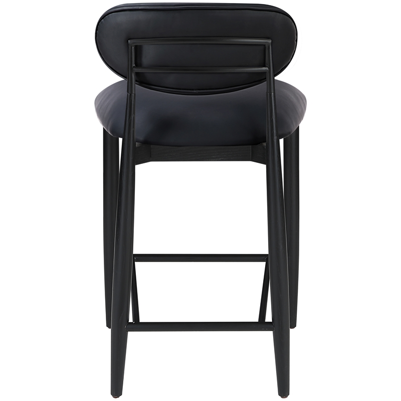 Meridian Furniture Riccio Black Vegan Leather Upholstered Stool