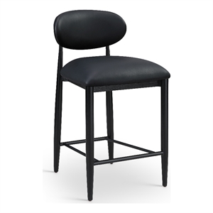 Meridian Furniture Riccio Black Vegan Leather Upholstered Stool