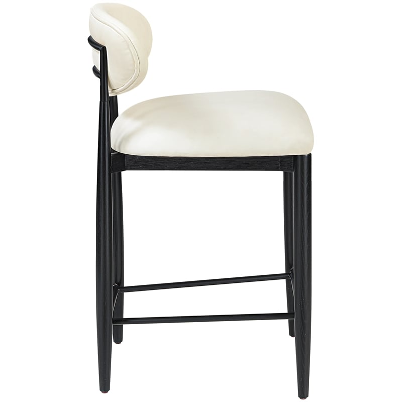 Meridian Furniture Riccio Cream Vegan Leather Upholstered Stool