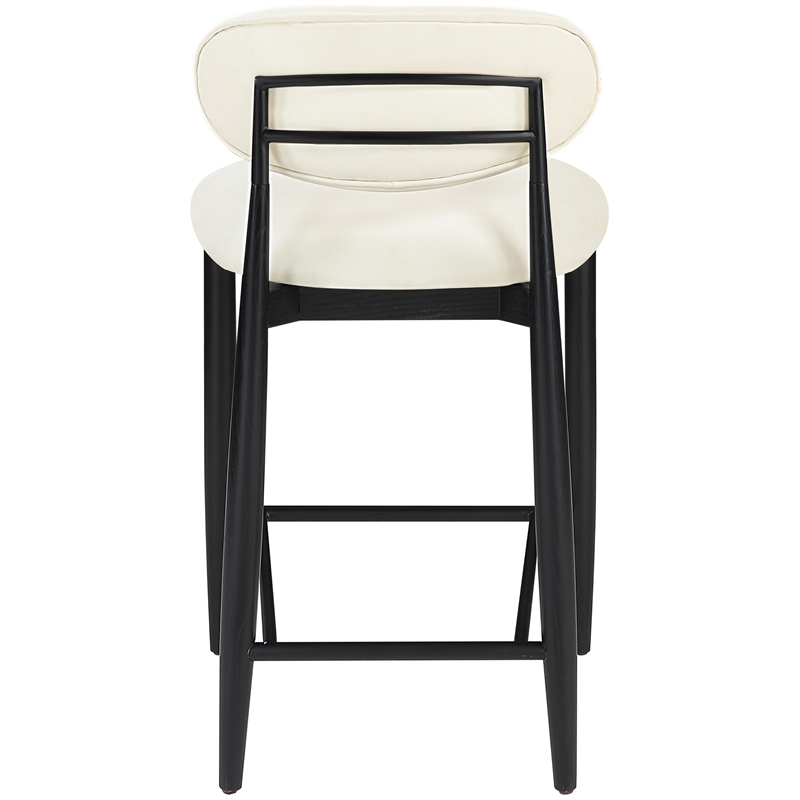 Meridian Furniture Riccio Cream Vegan Leather Upholstered Stool