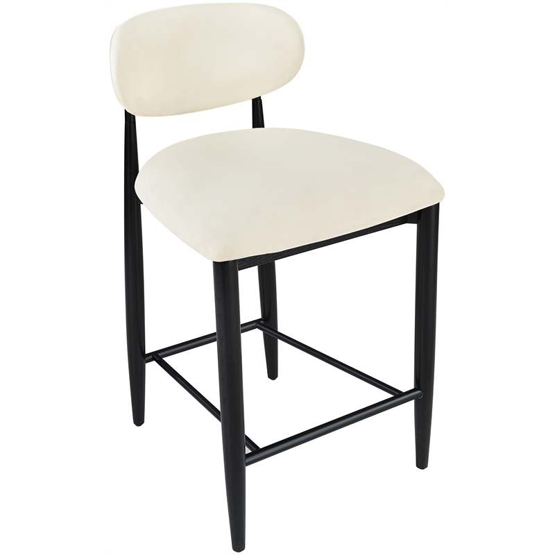 Meridian Furniture Riccio Cream Vegan Leather Upholstered Stool