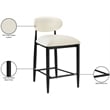 Meridian Furniture Riccio Cream Vegan Leather Upholstered Stool