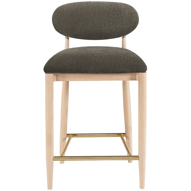 Meridian Furniture Riccio Brown Fabric Upholstered Stool