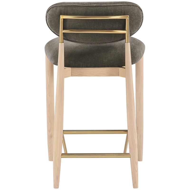 Meridian Furniture Riccio Brown Fabric Upholstered Stool