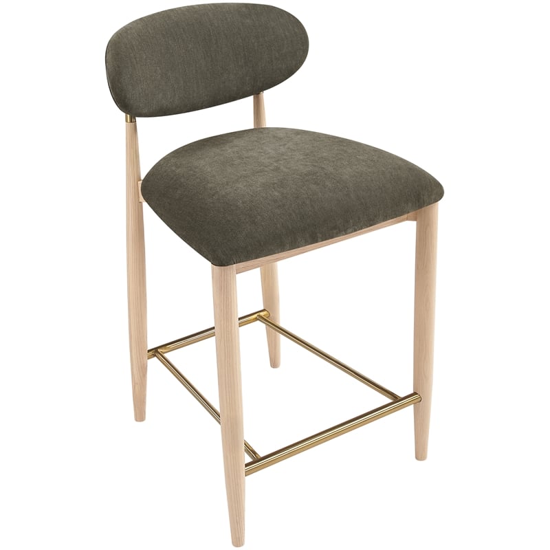 Meridian Furniture Riccio Brown Fabric Upholstered Stool