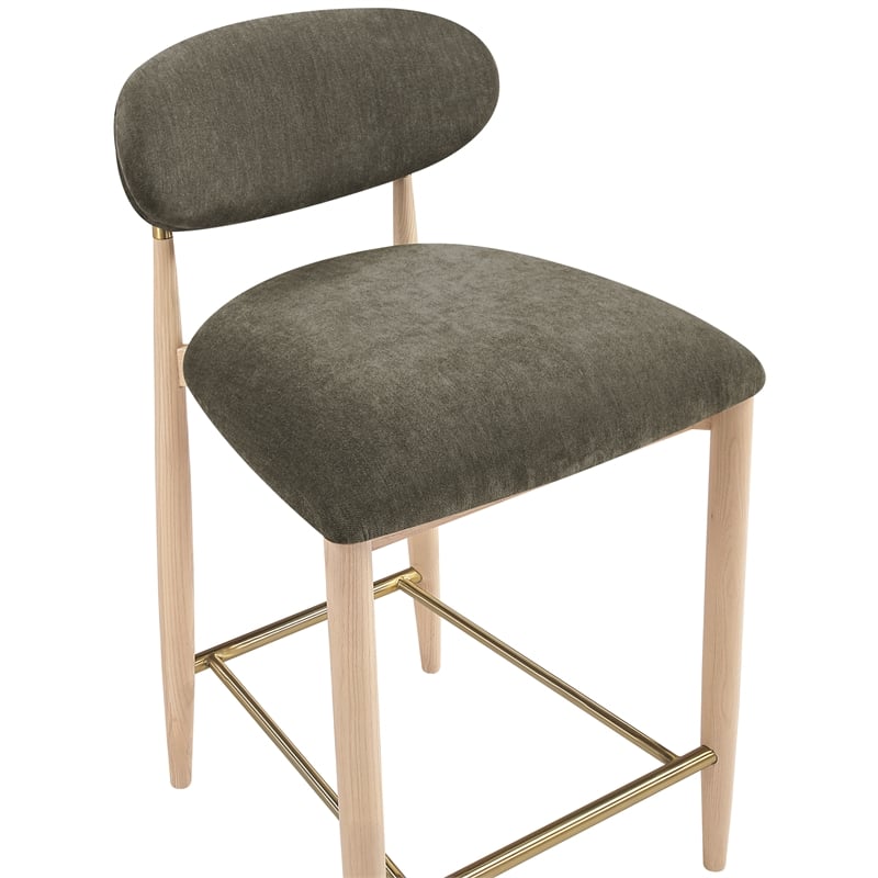 Meridian Furniture Riccio Brown Fabric Upholstered Stool