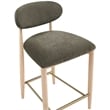 Meridian Furniture Riccio Brown Fabric Upholstered Stool