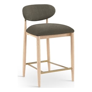 Meridian Furniture Riccio Brown Fabric Upholstered Stool