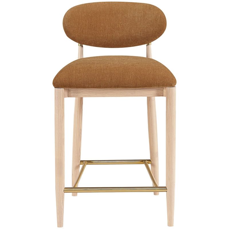 Meridian Furniture Riccio Cognac Fabric Upholstered Stool