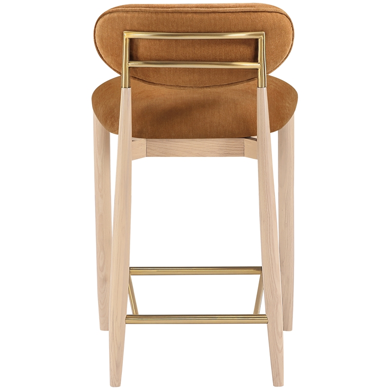 Meridian Furniture Riccio Cognac Fabric Upholstered Stool