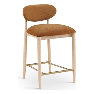 Meridian Furniture Riccio Cognac Fabric Upholstered Stool