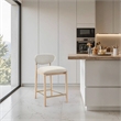 Meridian Furniture Riccio Cream Fabric Upholstered Stool