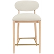 Meridian Furniture Riccio Cream Fabric Upholstered Stool