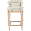 Meridian Furniture Riccio Cream Fabric Upholstered Stool