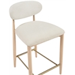 Meridian Furniture Riccio Cream Fabric Upholstered Stool
