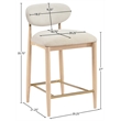 Meridian Furniture Riccio Cream Fabric Upholstered Stool