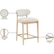 Meridian Furniture Riccio Cream Fabric Upholstered Stool