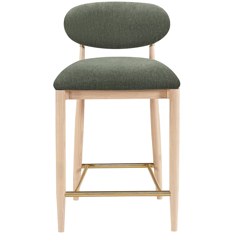 Meridian Furniture Riccio Olive Fabric Upholstered Stool
