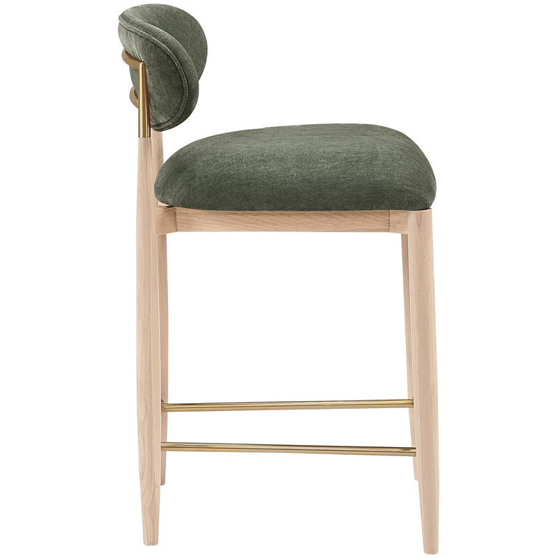 Meridian Furniture Riccio Olive Fabric Upholstered Stool