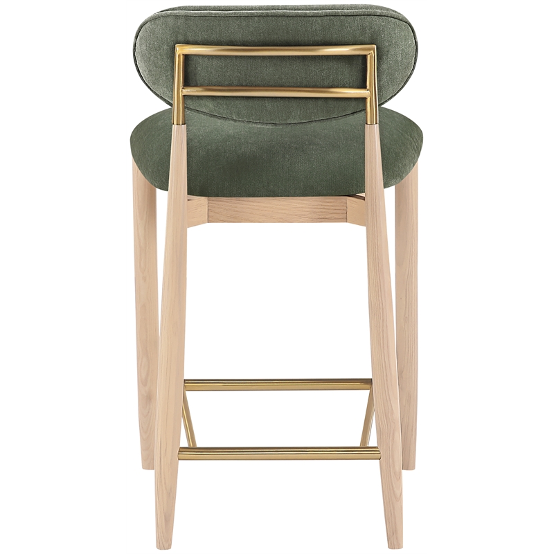Meridian Furniture Riccio Olive Fabric Upholstered Stool