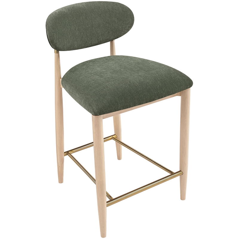 Meridian Furniture Riccio Olive Fabric Upholstered Stool