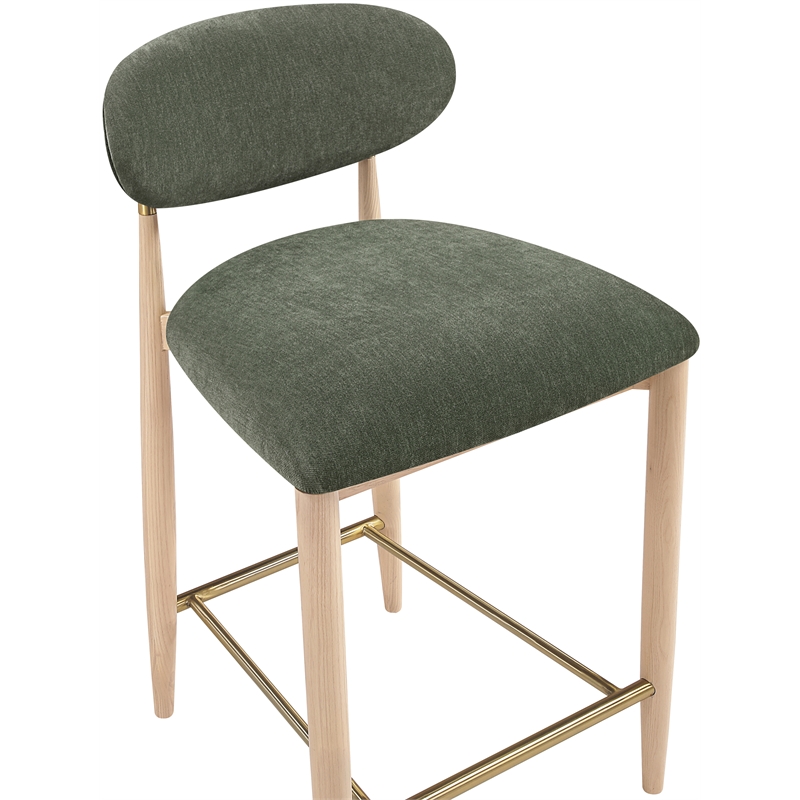 Meridian Furniture Riccio Olive Fabric Upholstered Stool