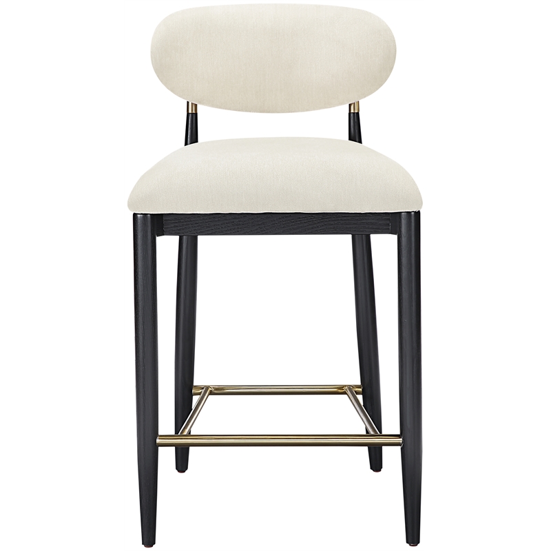 Meridian Furniture Riccio Beige Fabric Upholstered Stool
