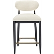 Meridian Furniture Riccio Beige Fabric Upholstered Stool