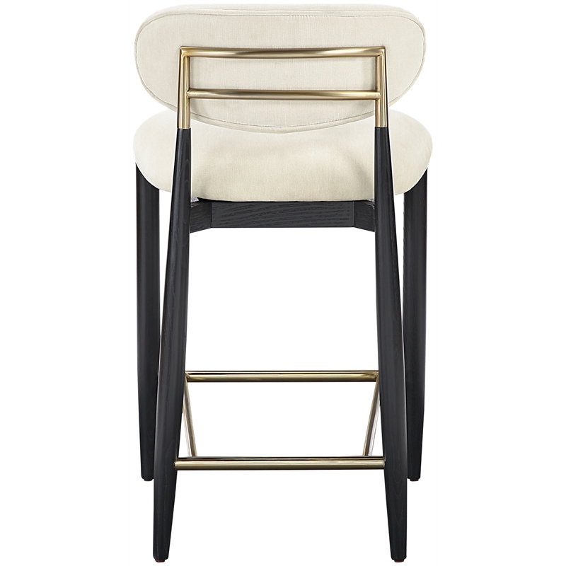 Meridian Furniture Riccio Beige Fabric Upholstered Stool