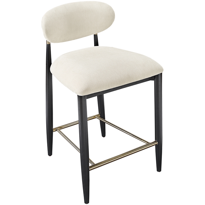 Meridian Furniture Riccio Beige Fabric Upholstered Stool