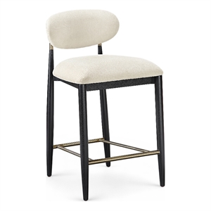 Meridian Furniture Riccio Beige Fabric Upholstered Stool
