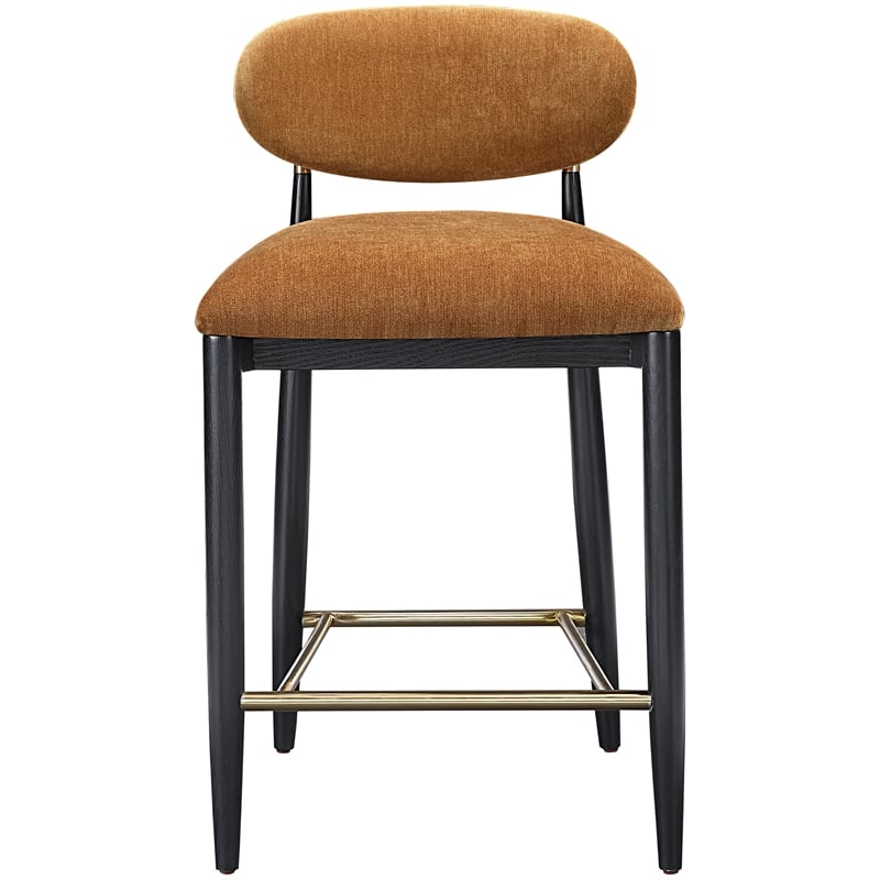 Meridian Furniture Riccio Cognac Fabric Upholstered Stool