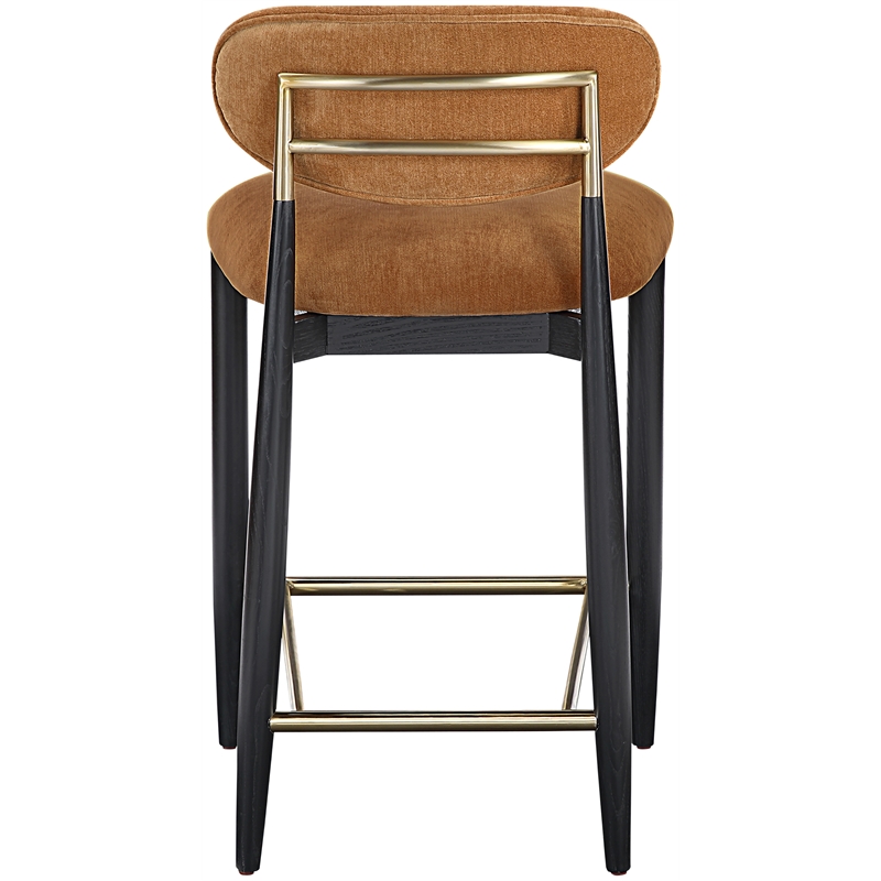 Meridian Furniture Riccio Cognac Fabric Upholstered Stool