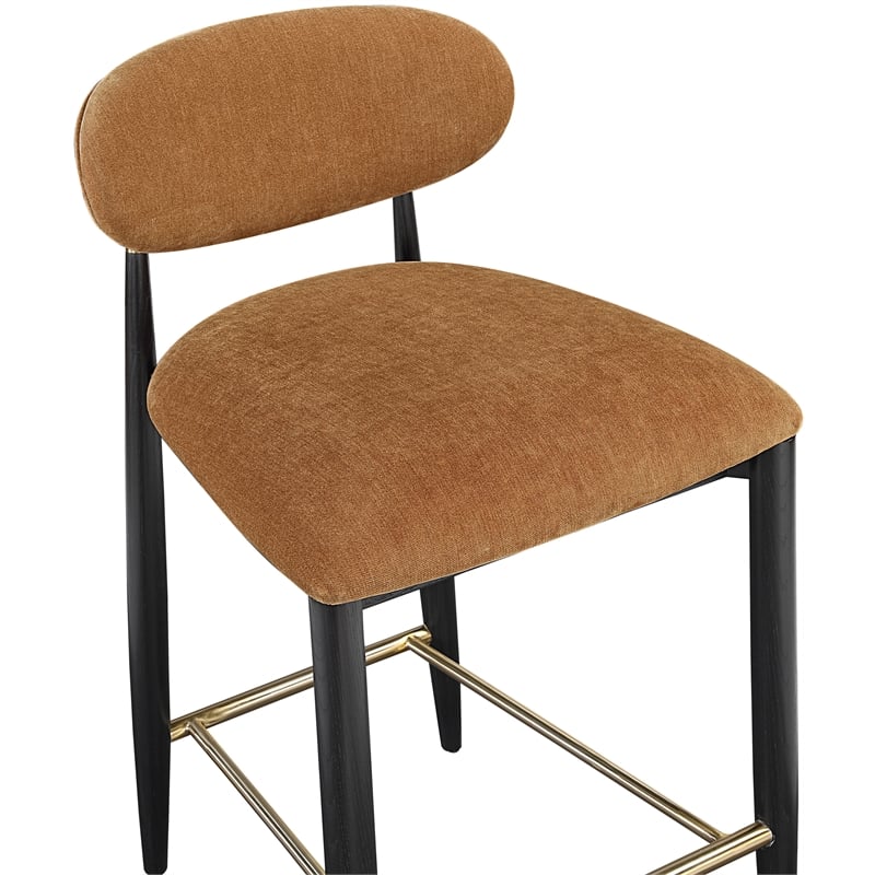 Meridian Furniture Riccio Cognac Fabric Upholstered Stool
